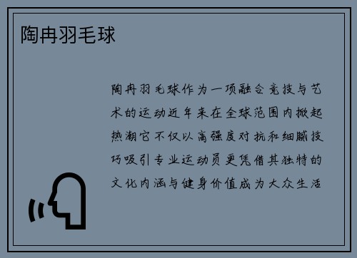 陶冉羽毛球